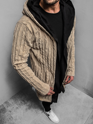 Bluza z kapturem męska beżowa OZONEE MACH/2138Z