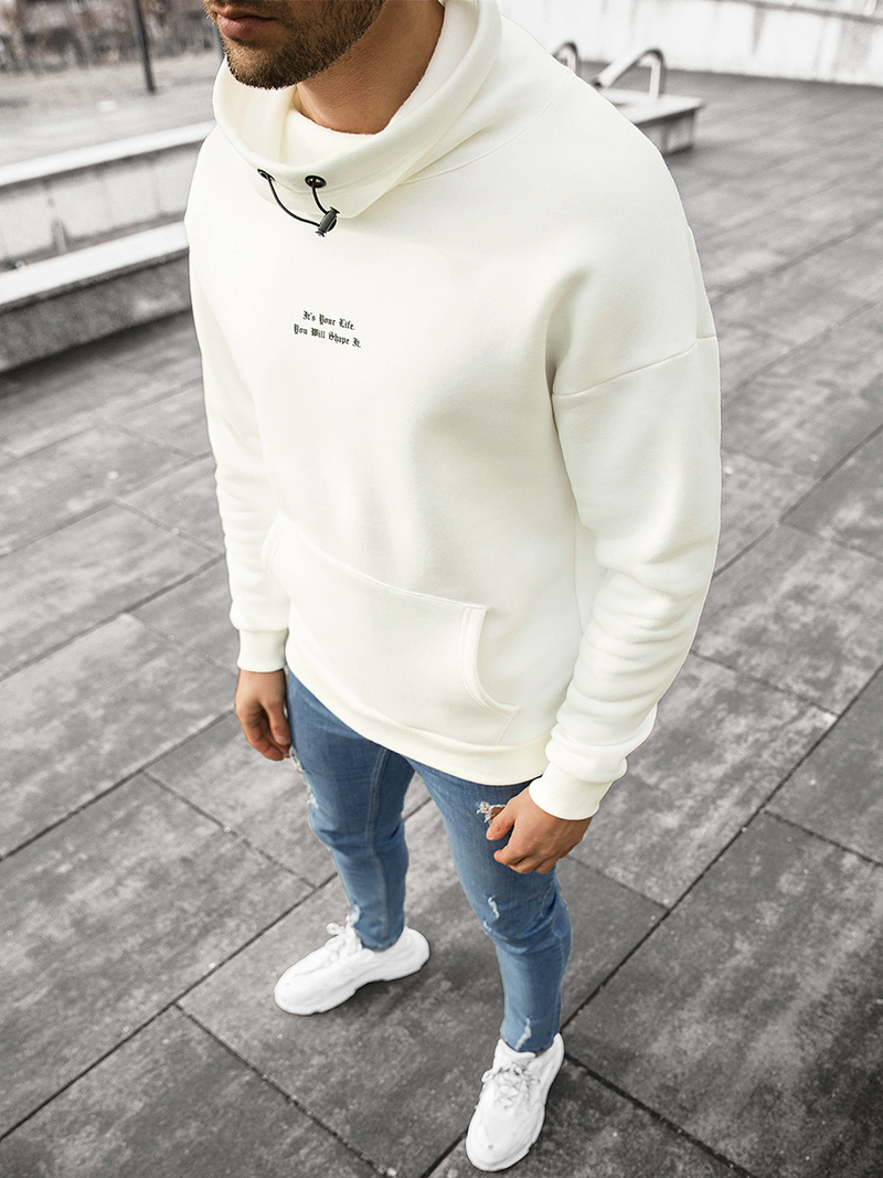 Bluza męska oversize ecru OZONEE B/20402106