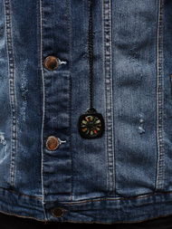 Kurtka jeans męska ciemno-niebieska OZONEE G/600