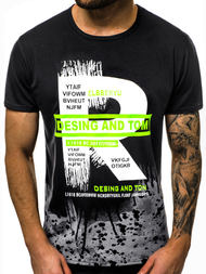 T-Shirt męski czarny OZONEE JS/KS1945