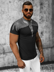 T-shirt męski slim fit czarny OZONEE NB/MT3022