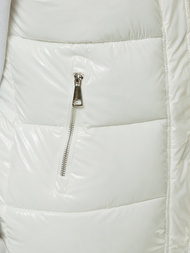 Kamizelka damska pikowana z kapturem biała OZONEE O/SW025/10