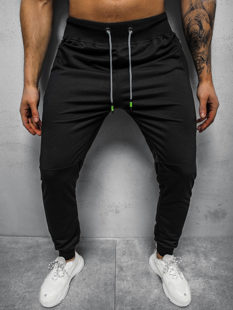 Spodnie dresowe męskie czarne OZONEE JS/68K10221