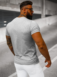 T-shirt męski bez nadruku szary OZONEE JS/712005Z