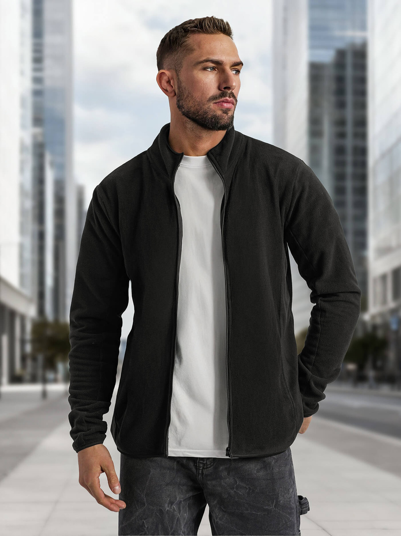 Bluza męska rozpinana czarna OZONEE JS/HH016/3