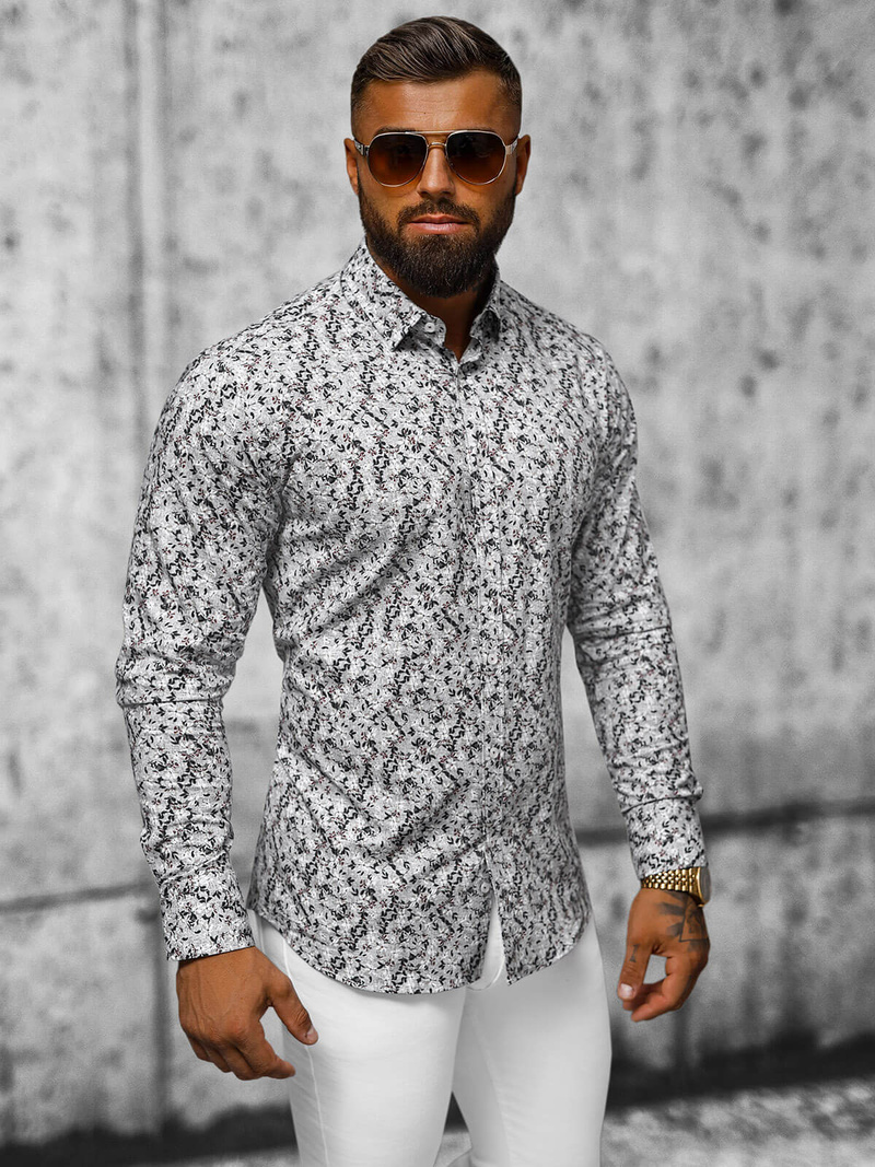 Класична сорочка чоловіча сірий OZONEE O/V63