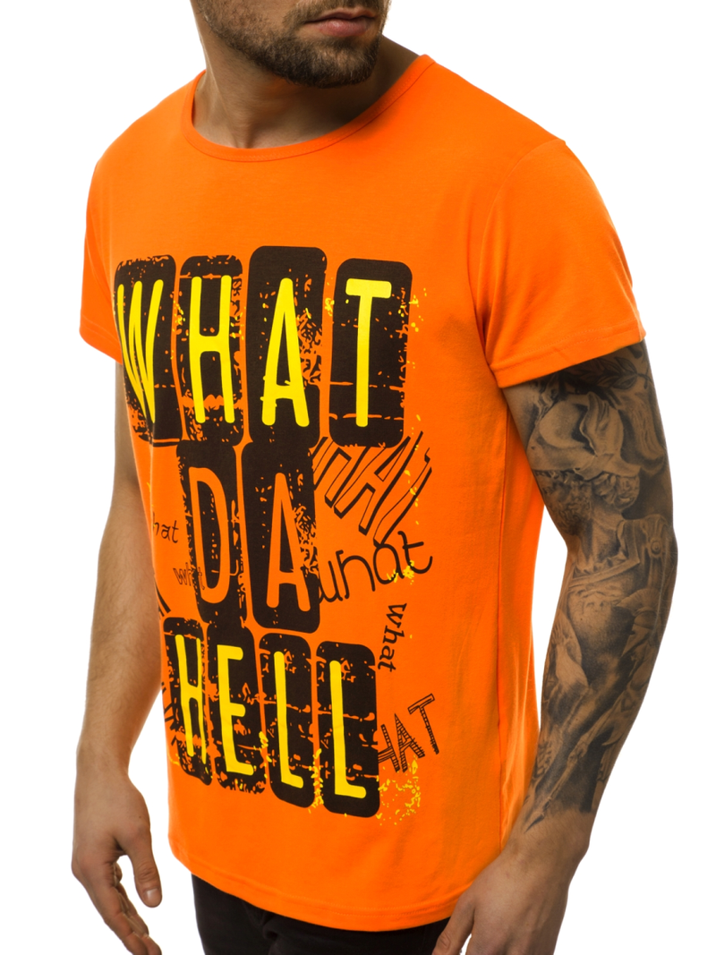 T-Shirt męski pomarańczowy OZONEE JS/KS1996