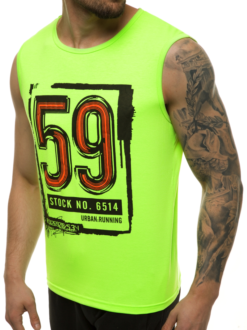 T-Shirt męski bez rękawów zielony OZONEE JS/KS2097