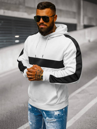 Bluza z kapturem męska biała OZONEE JS/3B565