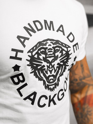 T-shirt męski slim fit biały OZONEE NB/MT3019Z