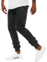 Spodnie męskie chino joggery czarne OZONEE O/11103
