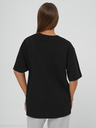 T-shirt damski z nadrukiem czarny OZONEE DJ77423