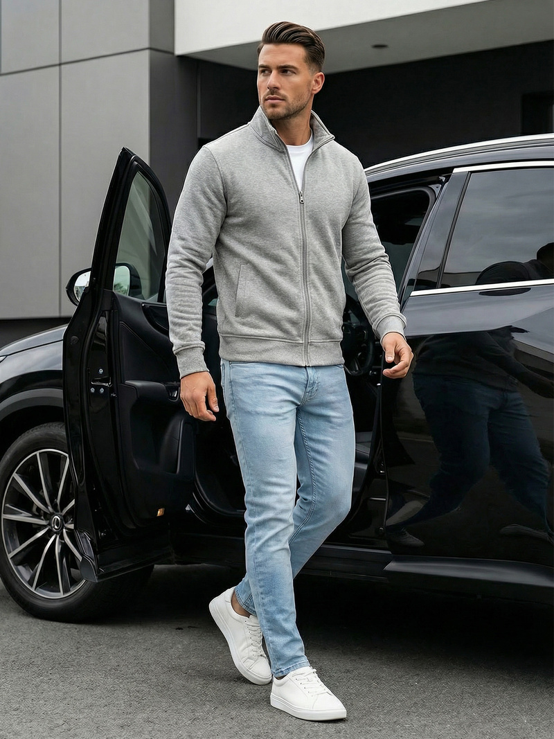 Bluza męska rozpinana szara OZONEE JS/2002Z