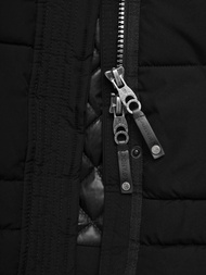 Kurtka zimowa damska długa pikowana czarna OZONEE O/W377Z