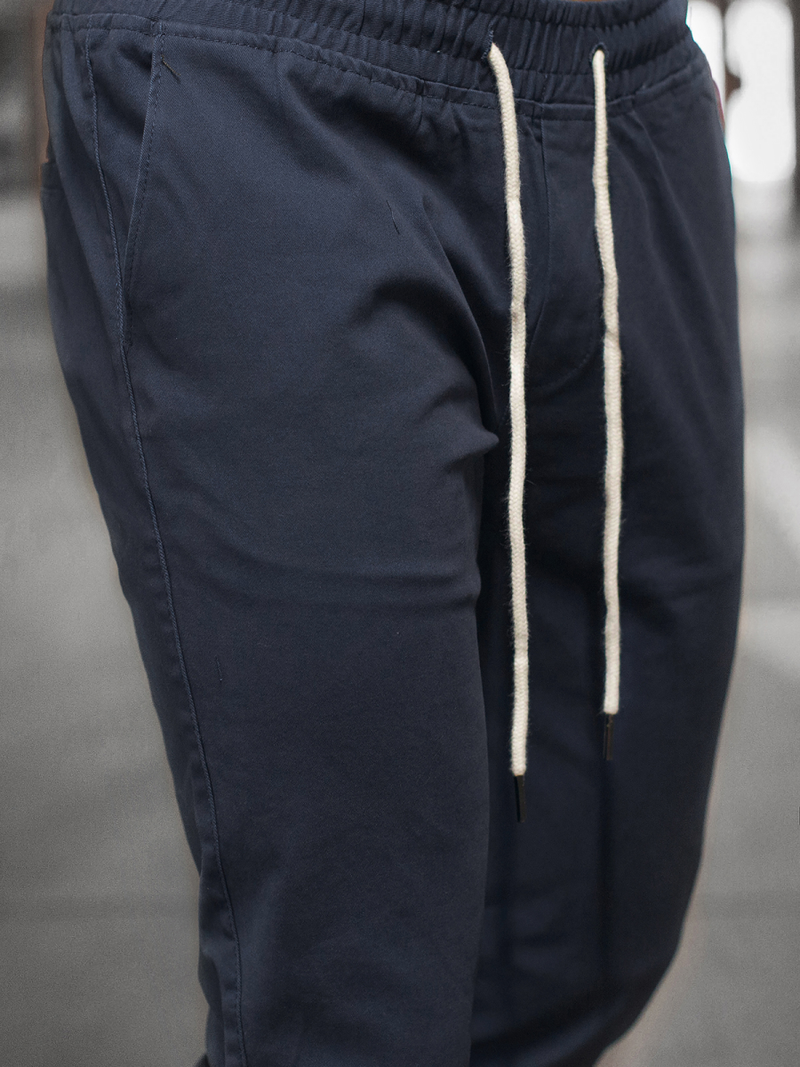 Spodnie męskie chino joggery ciemno-granatowe OZONEE JB/JP1145/9