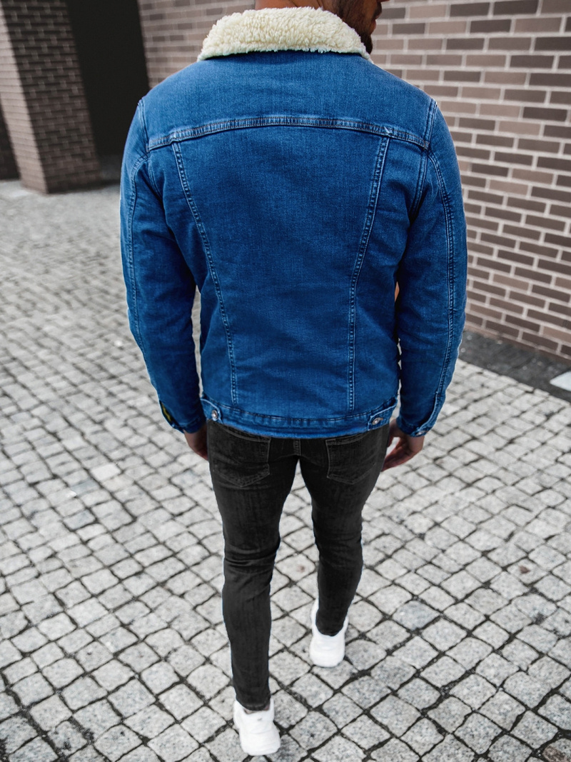 Kurtka męska jeans ciemnoniebieska OZONEE BN/7274