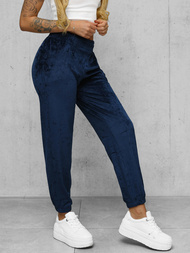 Spodnie dresowe damskie welurowe granatowe OZONEE JS/92K528/66