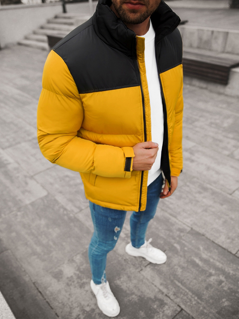 Kurtka zimowa męska pikowana camelowa OZONEE JB/JP1187/7Z