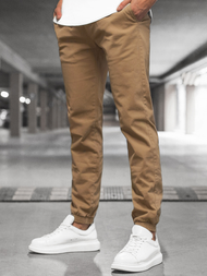 Spodnie męskie chino joggery camelowe OZONEE JB/JP1145/10