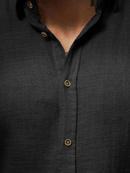 Класична сорочка чоловіча чорна OZONEE O/V42