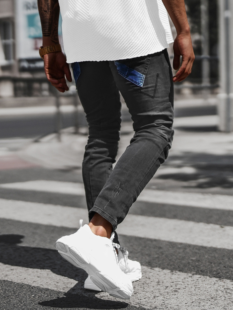 Spodnie jeansowe męskie czarne OZONEE NB/MP0025N