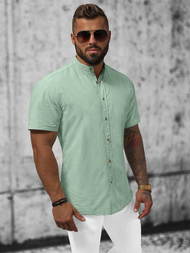 Koszula męska z krótkim rękawem jasno-zielona OZONEE O/V48