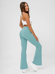 Legginsy damskie z szeroką nogawką miętowe OZONEE JS/KTK006-J