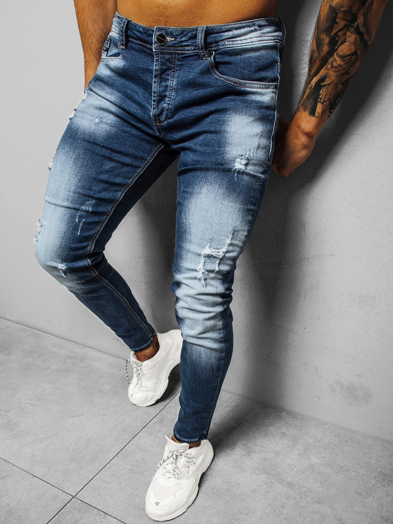 Spodnie jeansowe męskie niebieskie OZONEE NB/MP0010B