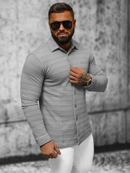 Bluza męska z kołnierzykiem szara OZONEE O/TB2271