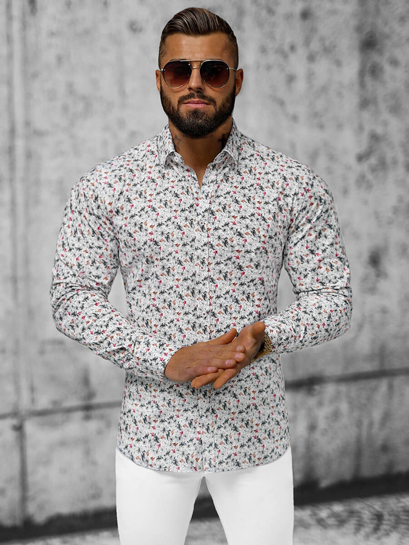 Класична сорочка чоловіча Бiла OZONEE O/V17