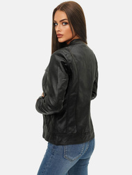 Kurtka skórzana damska czarna OZONEE JS/11Z8010