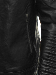 Kurtka skórzana męska czarna OZONEE YD/BF5920107Z