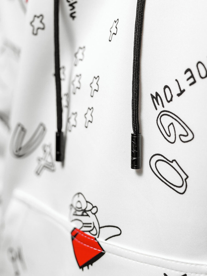 Bluza z kapturem męska biała OZONEE JS/8B1223/1