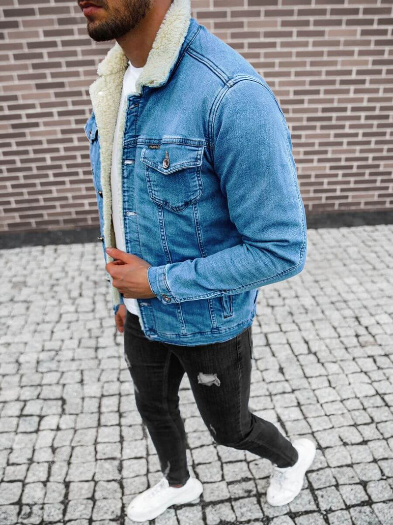 Kurtka męska jeans niebieska OZONEE BN/7274