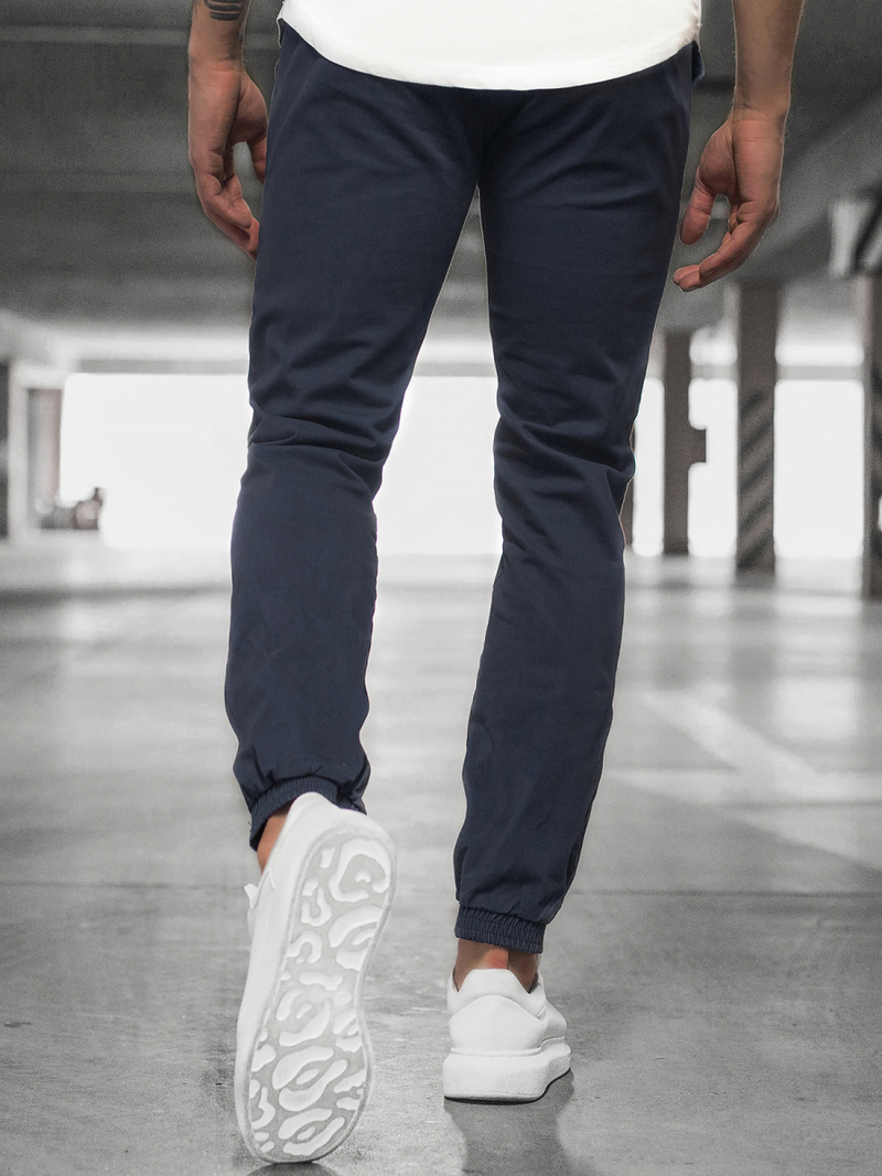 Spodnie męskie chino joggery ciemno-granatowe OZONEE JB/JP1145/9