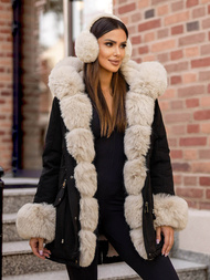 Куртка жіноча Чорно-Бiла OZONEE JS/16M9062/392BZ