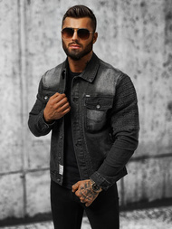 Чоловіча джинсова куртка Чорна OZONEE NB/MJ521N