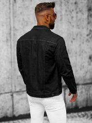 Kurtka męska jeansowa czarna OZONEE NB/MJ510NZ