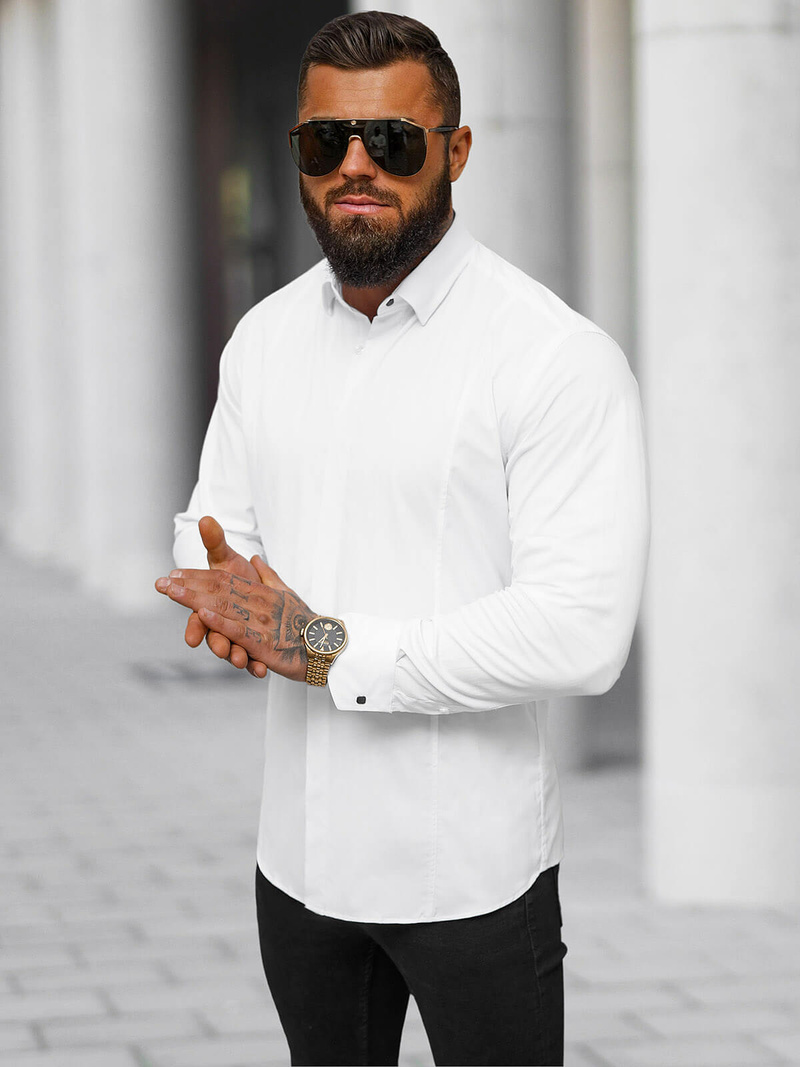 Koszula męska biała OZONEE O/V119