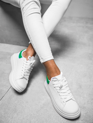 Sneakersy damskie biało-zielone OZONEE T/126