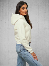 Bluza z kapturem damska ecru OZONEE O/12102