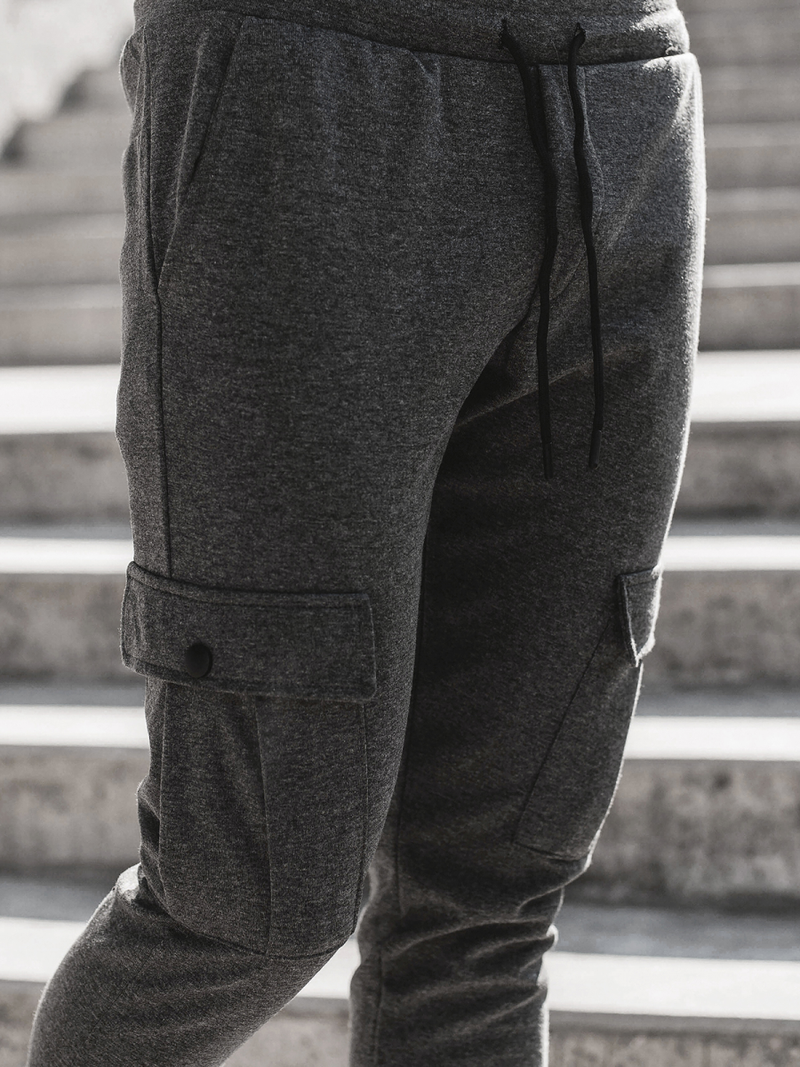 Spodnie dresowe męskie grafitowe OZONEE C/374