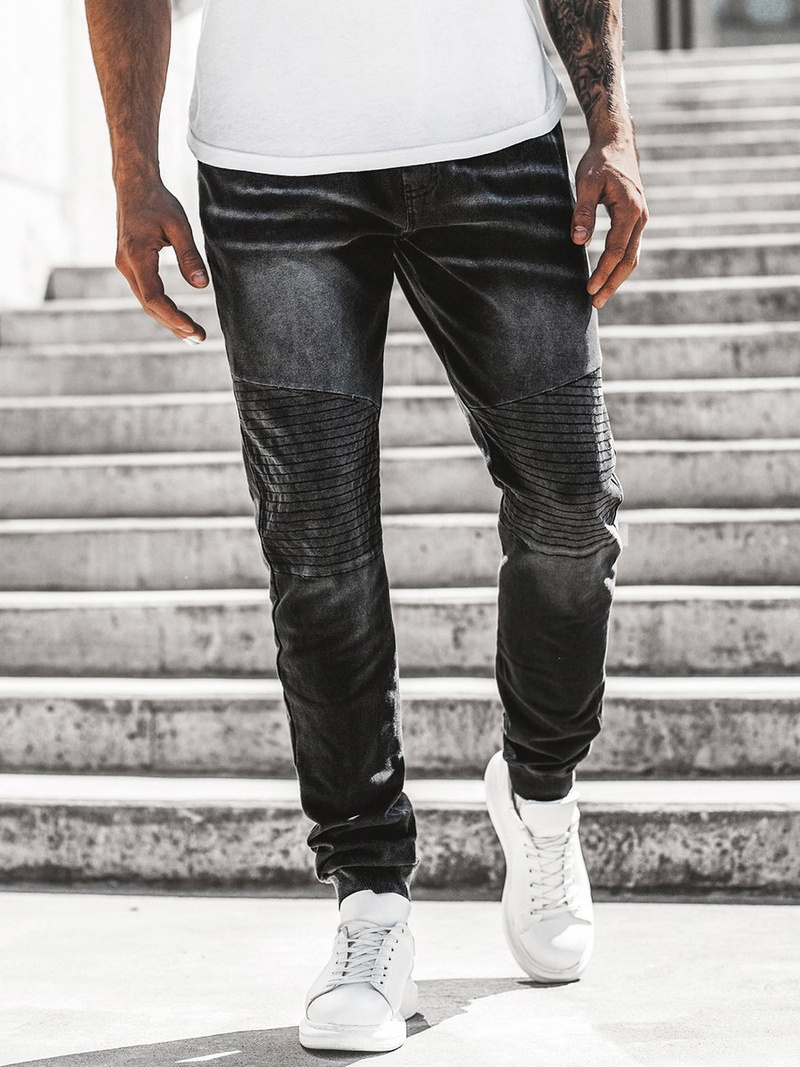 Spodnie męskie jogger czarne OZONEE JS/KK1023