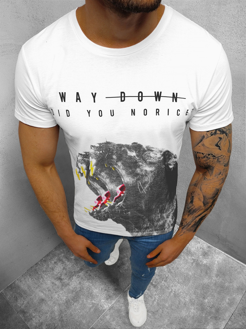 T-Shirt męski biały OZONEE O/1298