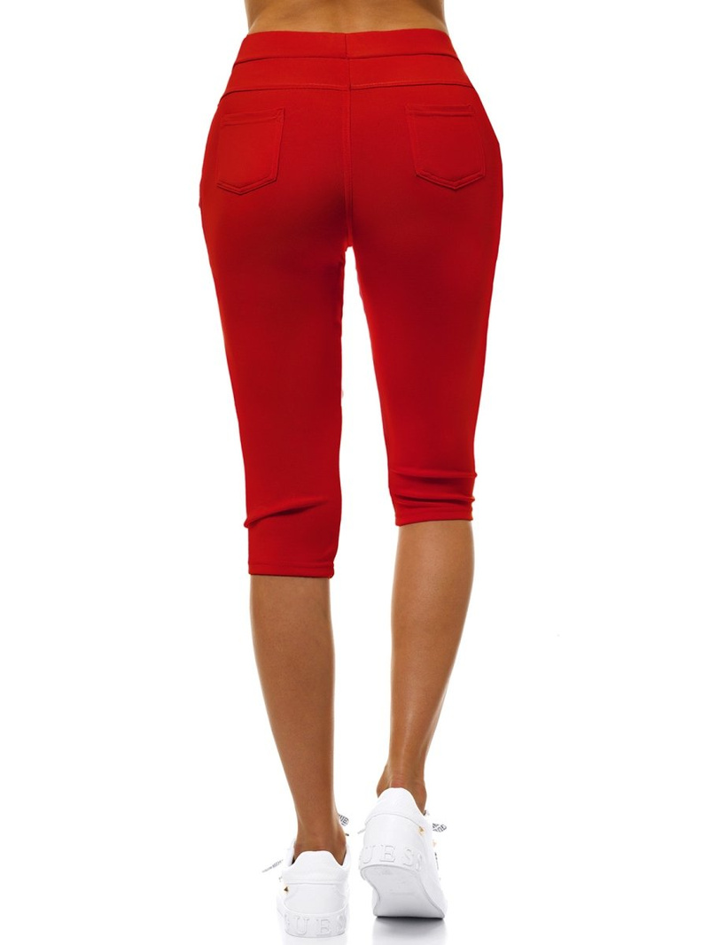 Legginsy krótkie damskie czerwone OZONEE JS/1041/B5