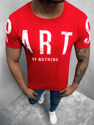 T-Shirt męski z nadrukiem czerwony OZONEE O/1180Z