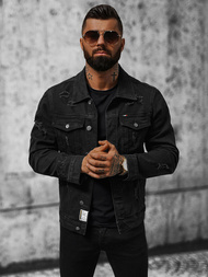 Kurtka męska jeansowa czarna OZONEE NB/MJ535N