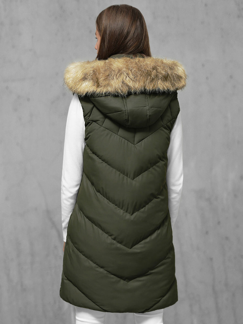 Стьобаний жіночий жилет Зелена OZONEE JS/M787/136