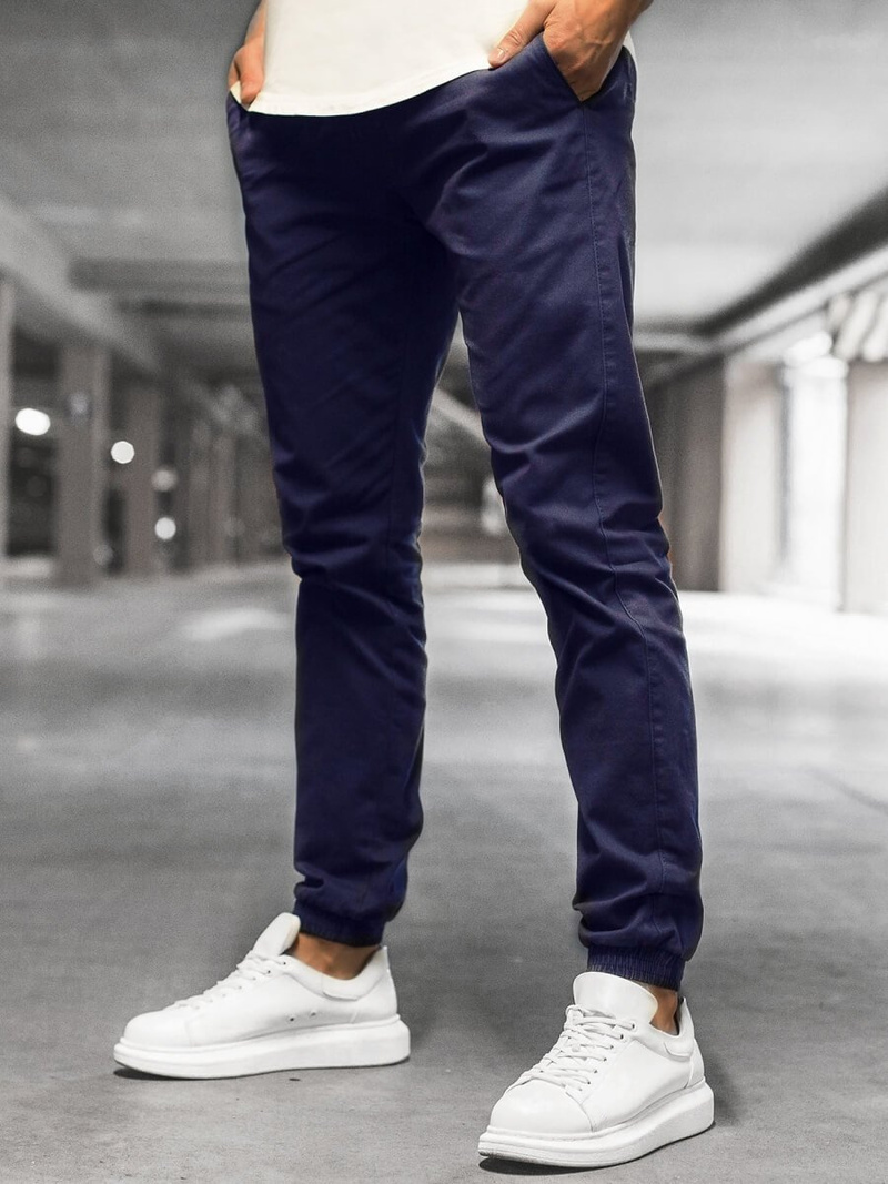 Spodnie męskie chino joggery granatowe/2 OZONEE JB/JP1145/16
