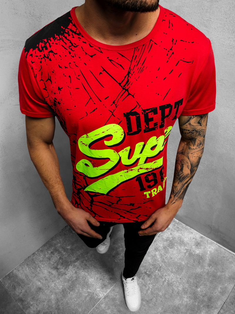 Футболка чоловіча Червоний OZONEE JS/KS1942Z